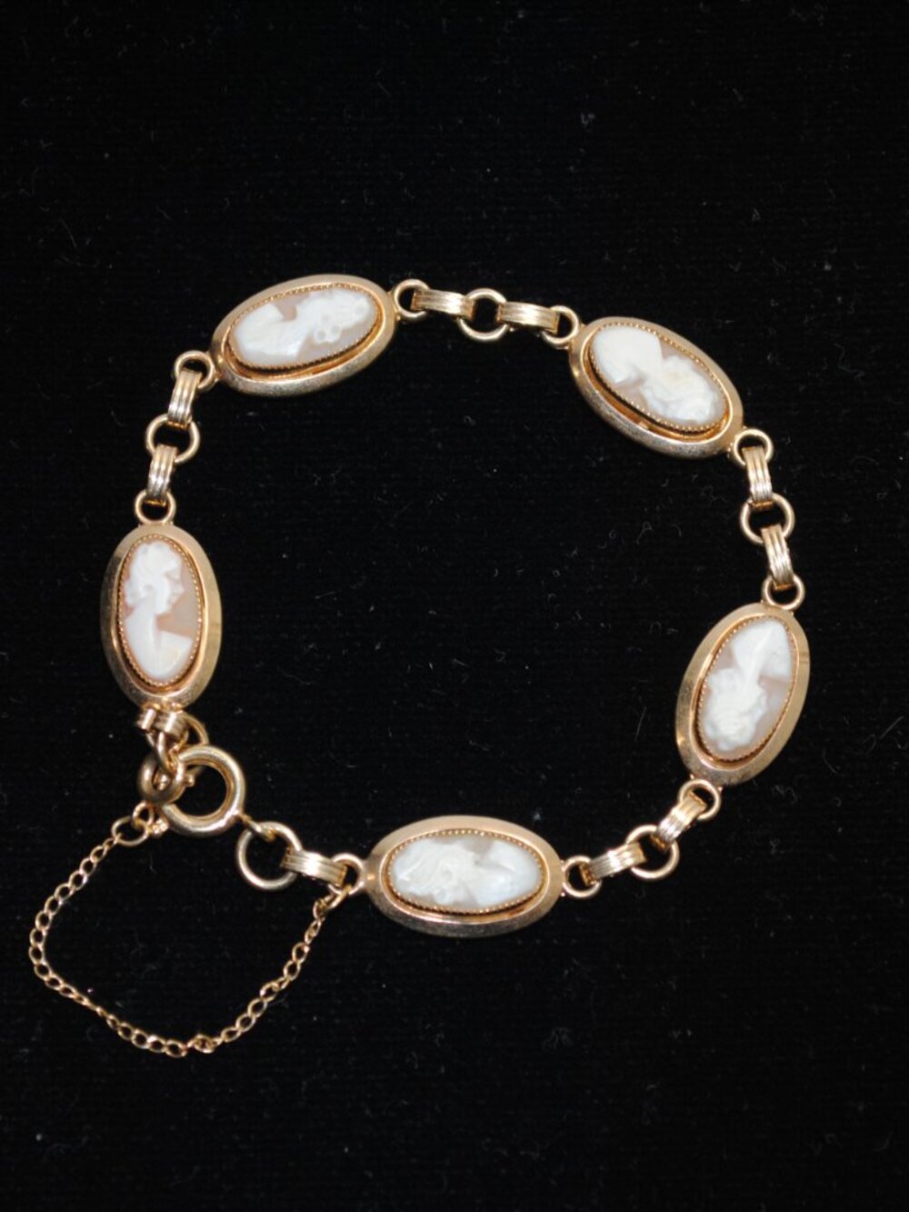 Vintage Gold-filled Carved Shell Cameo Bracelet